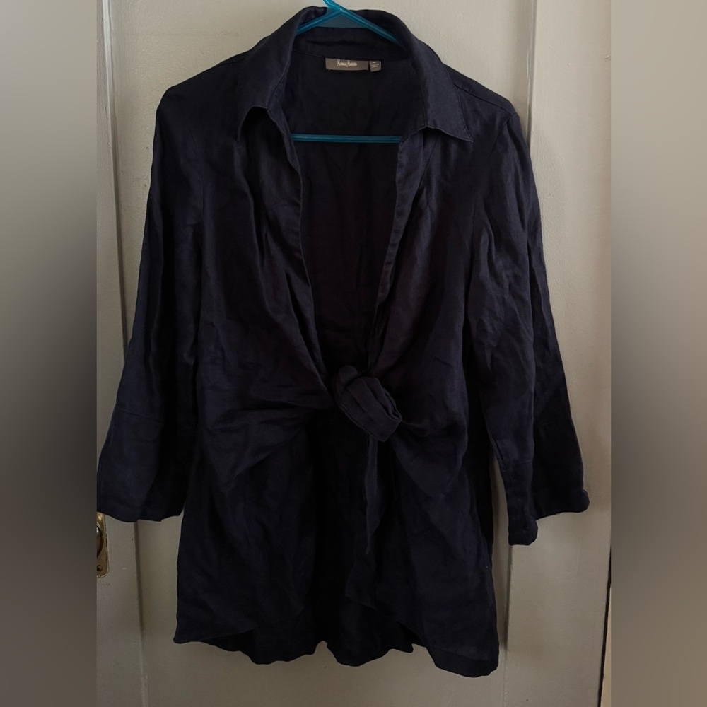 Neiman Marcus Navy Blue Blouse